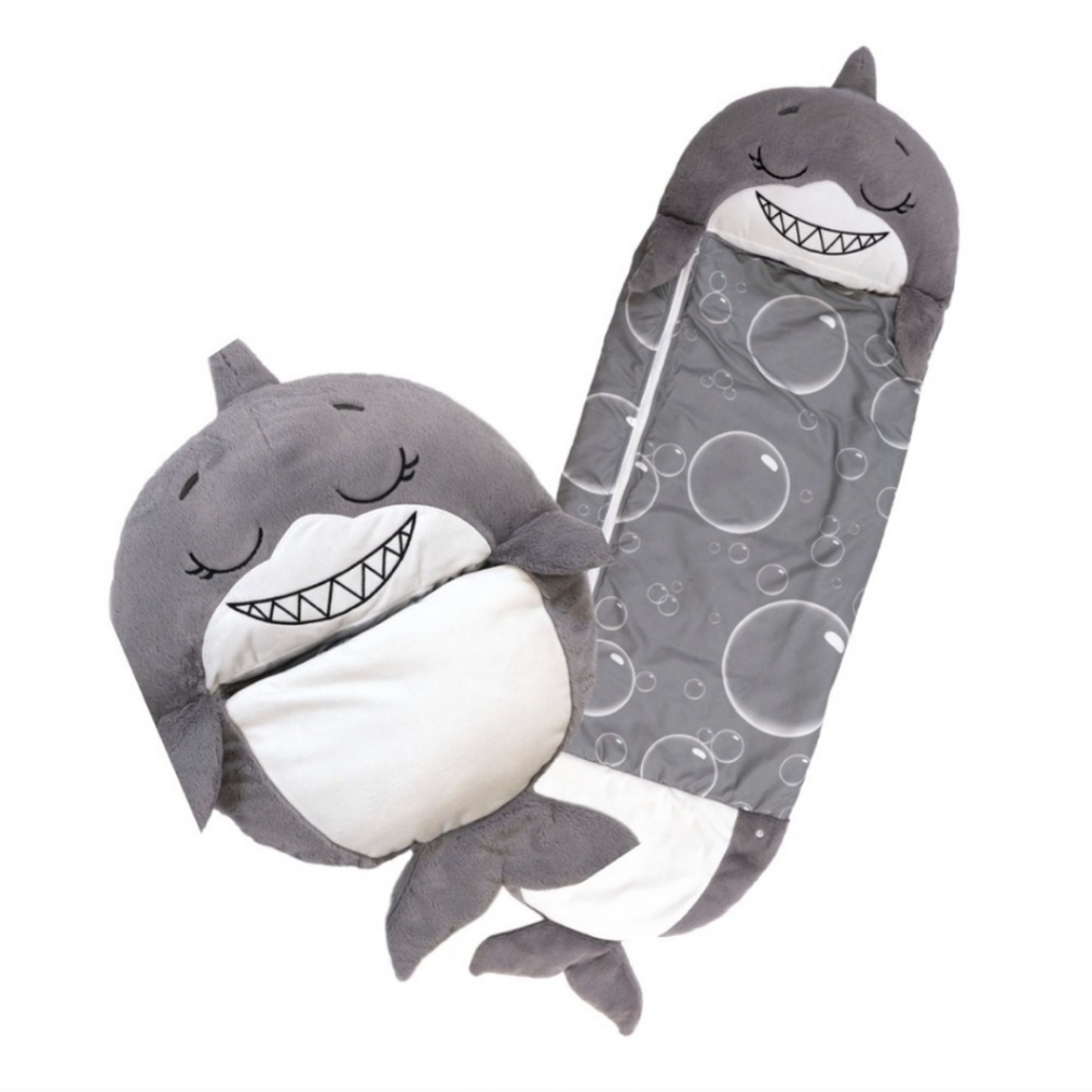 Happy Nappers Gray Shark Sleeping Bag for Kids